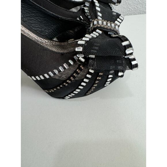 Women's Zigi Soho Black Platform Peep Toe Sheer Sexy Supreme Pumps 6.5 - Picture 10 of 12